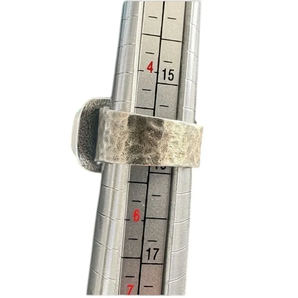 Silpada Retired R1860 Sterling Silver Oxidized Matte Rectangular CZ Ring size 5